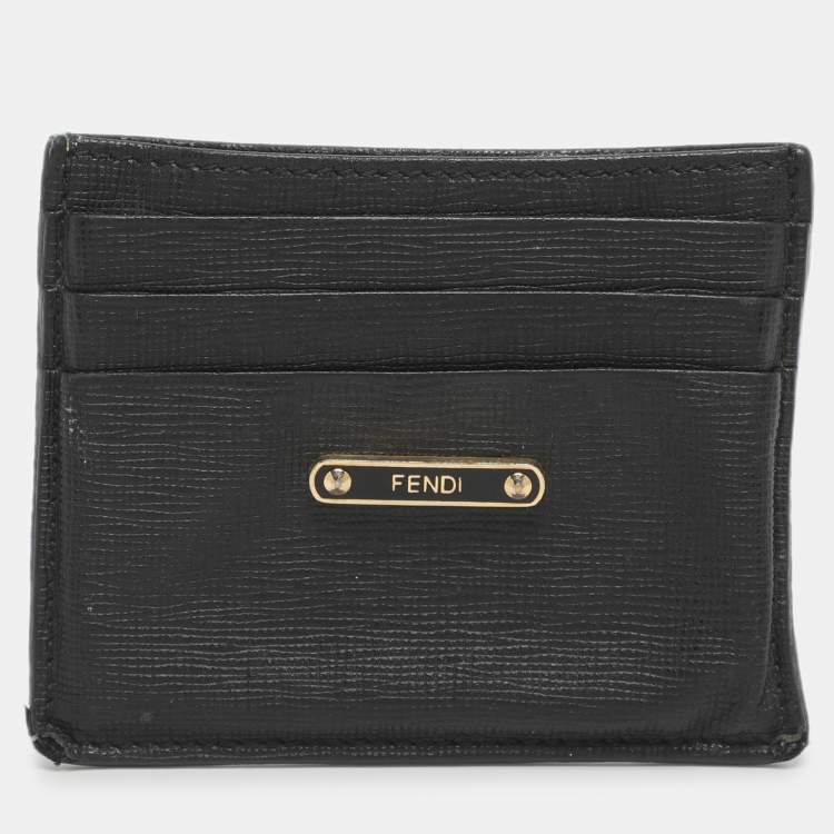 مملوكة مسبقًا Fendi Black Leather Card Holder