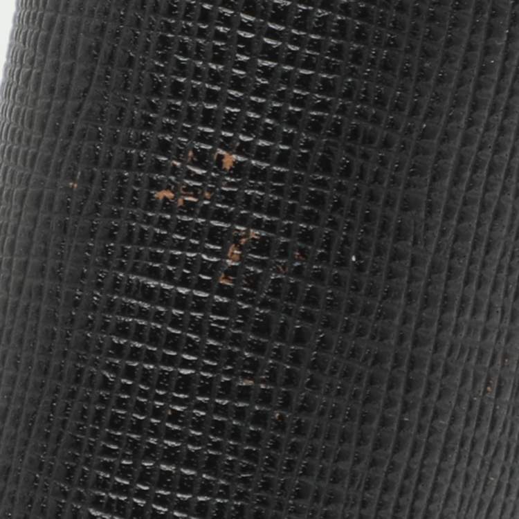 Pre Owned Fendi Black Leather Flap Continental Wallet