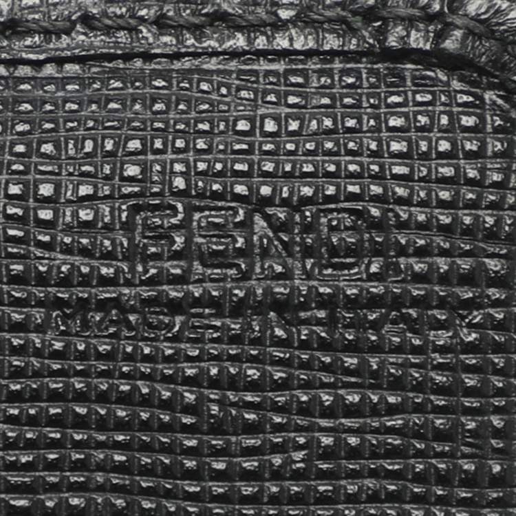 Pre Owned Fendi Black Leather Flap Continental Wallet