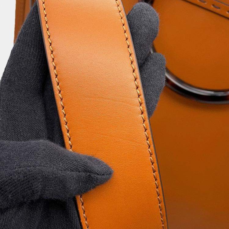 Pre Owned Fendi Tote Bag Sunshine Brown Calf Leather Size Medium