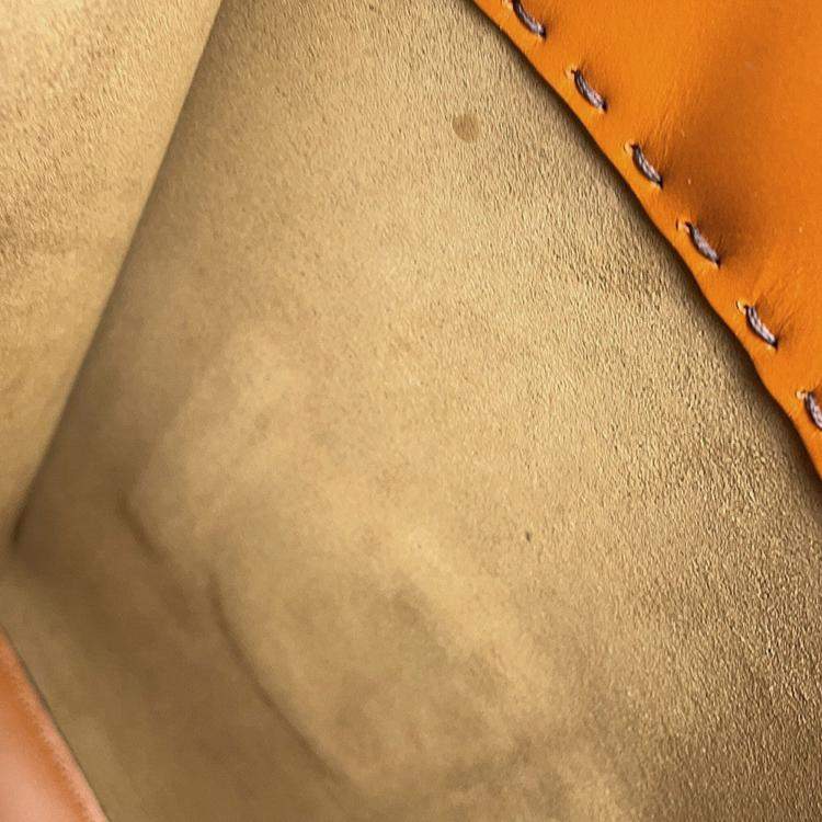 Pre Owned Fendi Tote Bag Sunshine Brown Calf Leather Size Medium