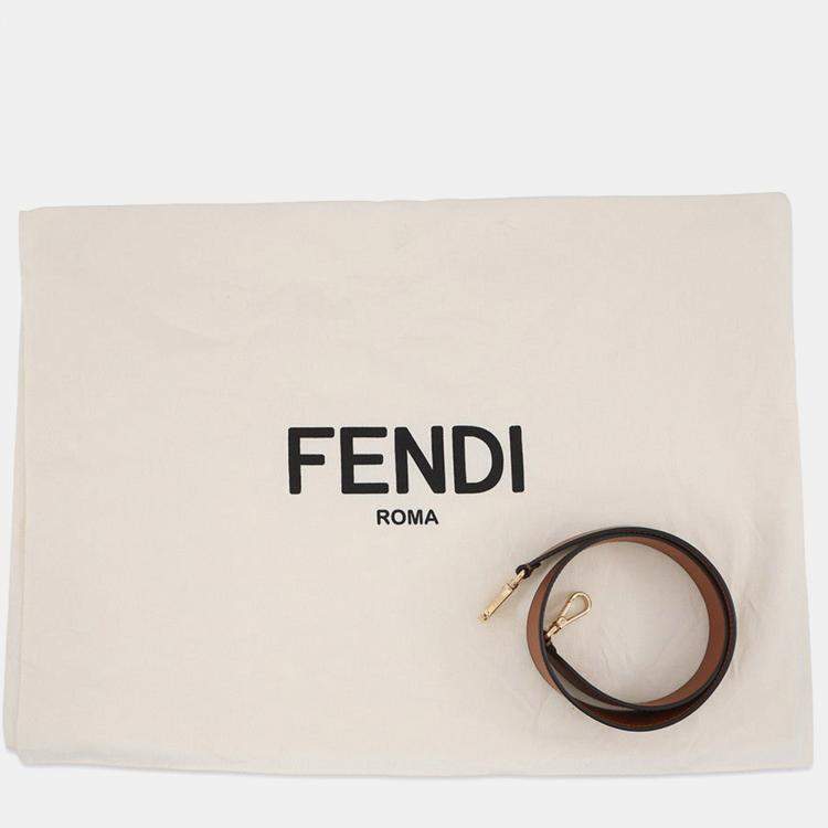 Pre Owned Fendi Tote Bag Sunshine Brown Calf Leather Size Medium