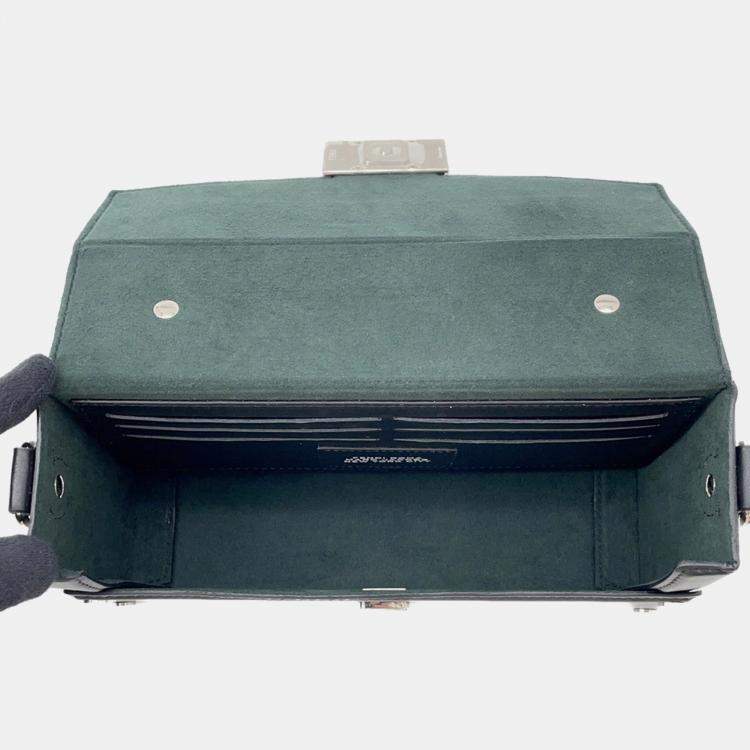 Pre Owned Fendi Baguette Soft Trunk In Collaboration With Marc Jacobs Black Leather