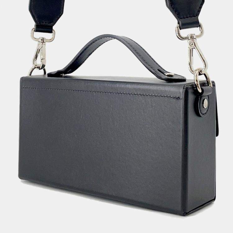 Pre Owned Fendi Baguette Soft Trunk In Collaboration With Marc Jacobs Black Leather