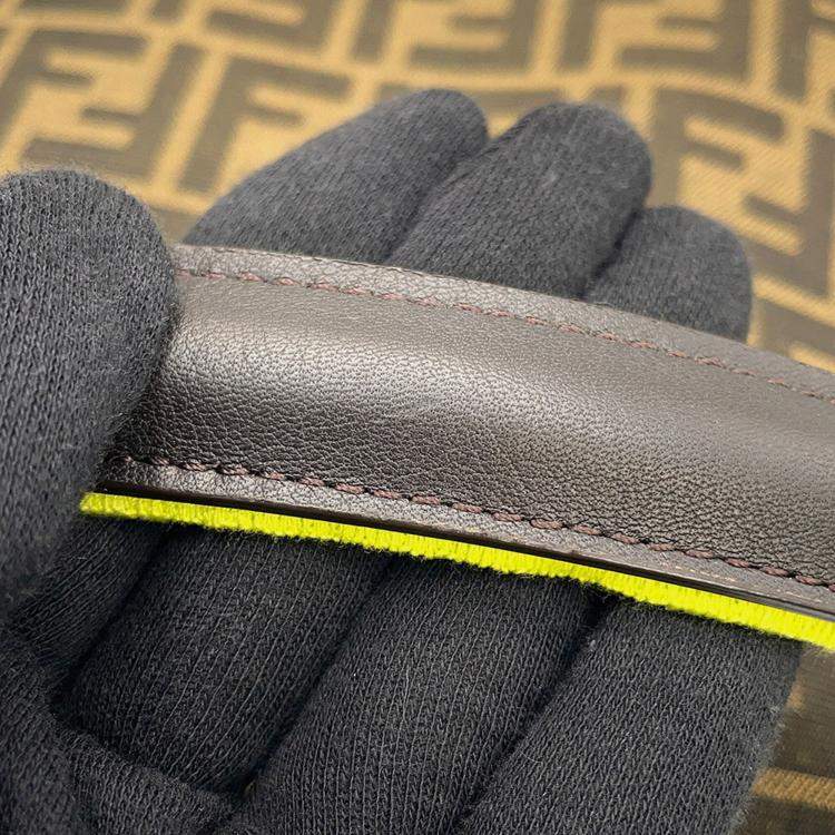 Pre Owned Fendi Zucca Mamma Bucket 2-Way Shoulder Bag Brown/Neon Yellow Canvas Size Large