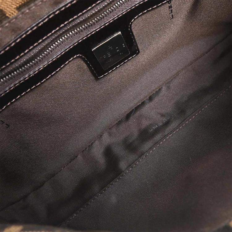 Pre Owned Fendi Brown Zucca Baguette Handbag