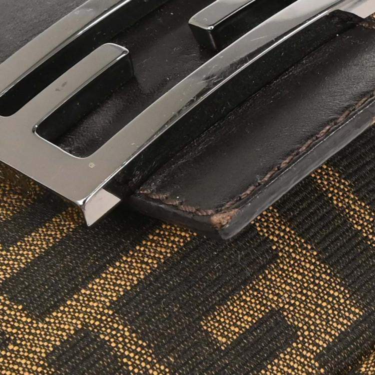 Pre Owned Fendi Brown Zucca Baguette Handbag