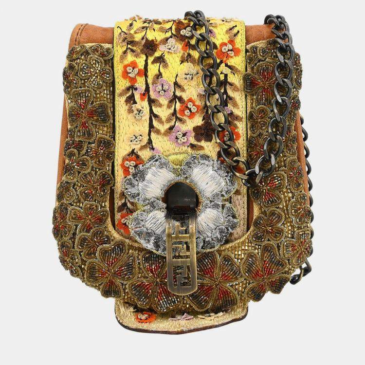 Pre Owned Fendi Brown Leather Shoulder Bag