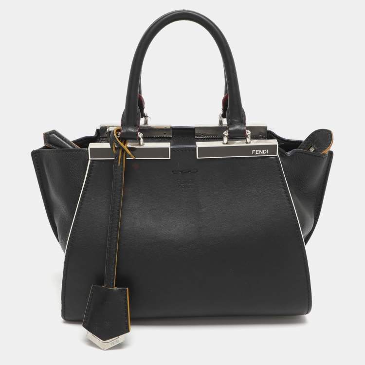 Pre Owned Fendi 3Jours Petite Black Leather Tote