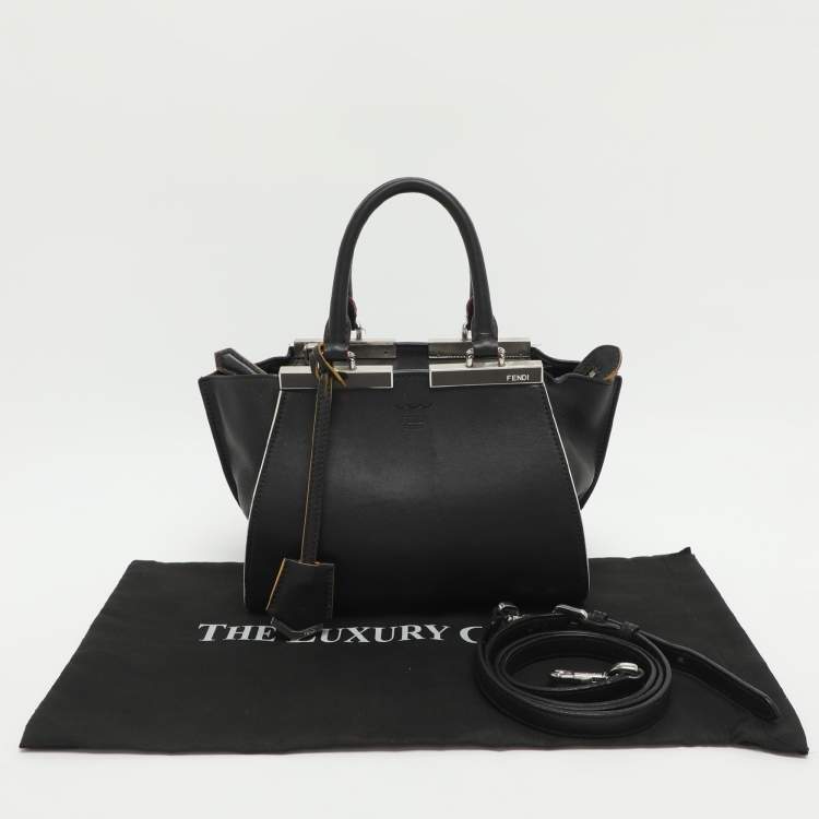 Pre Owned Fendi 3Jours Petite Black Leather Tote