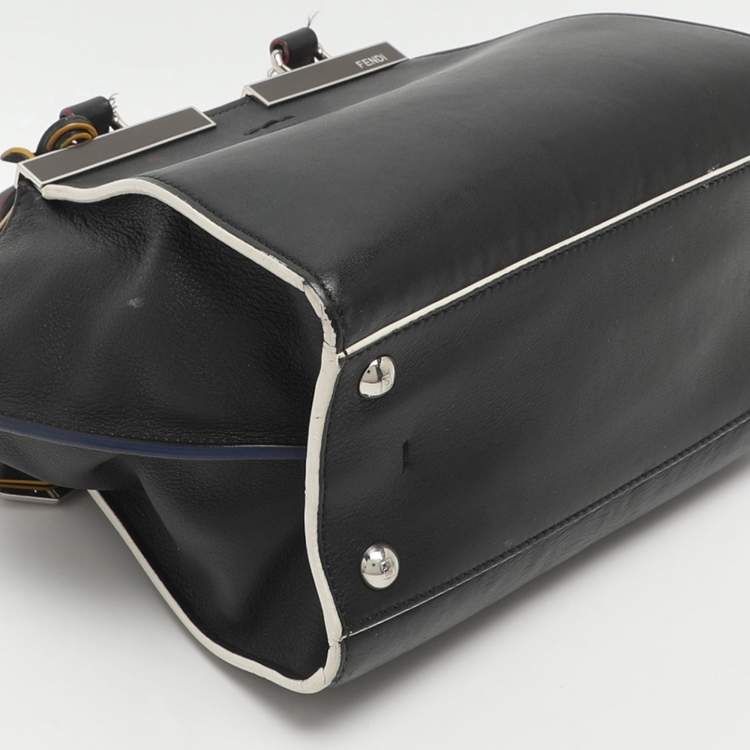 Pre Owned Fendi 3Jours Petite Black Leather Tote