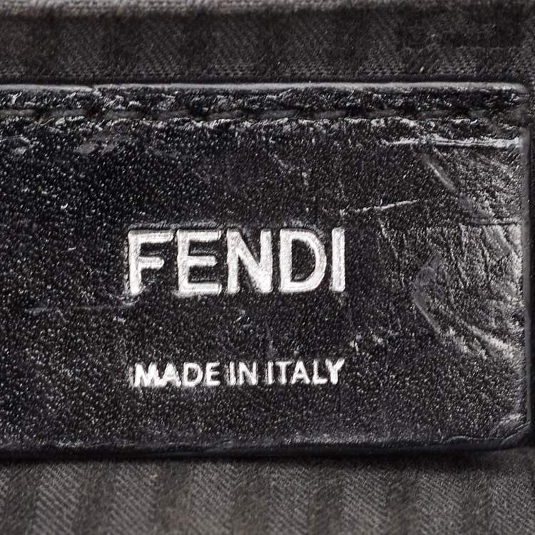 Pre Owned Fendi Demi Jour Small Grey Leather Top Handle Bag