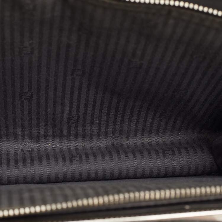 Pre Owned Fendi Demi Jour Small Grey Leather Top Handle Bag