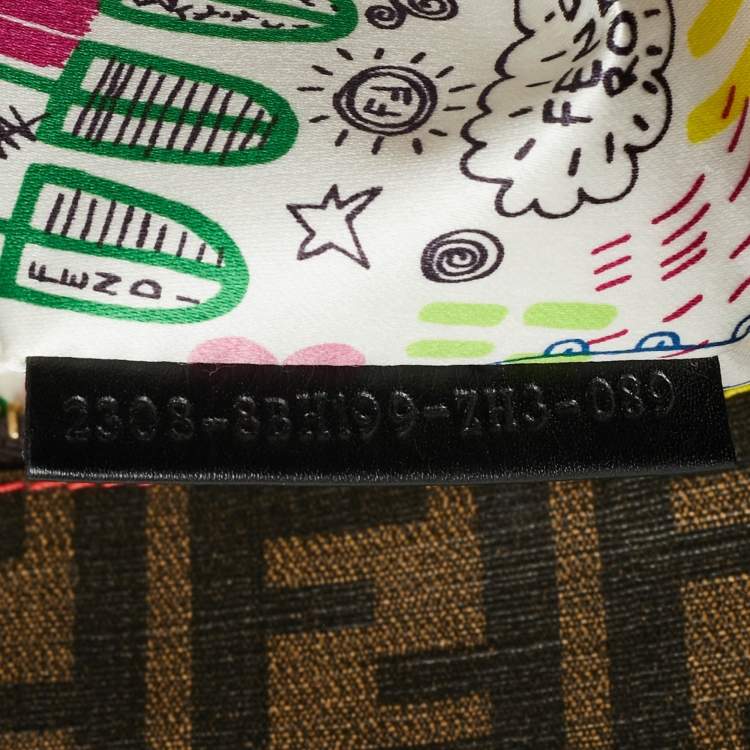 Pre Owned Fendi Roll Tobacco Zucca Coated Canvas Printed Shopper Tote