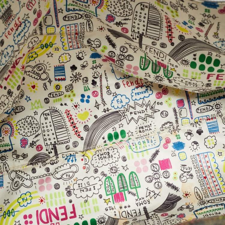 Pre Owned Fendi Roll Tobacco Zucca Coated Canvas Printed Shopper Tote