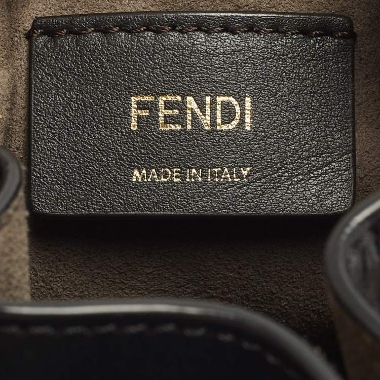 مملوكة مسبقًا Fendi Mon Tresor Mini Black Leather Studded Bucket Bag