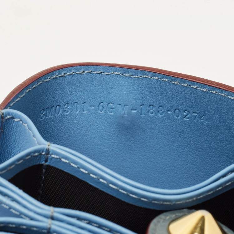 Pre Owned Fendi Multicolor Leather Single Stud Multiple Card Holder