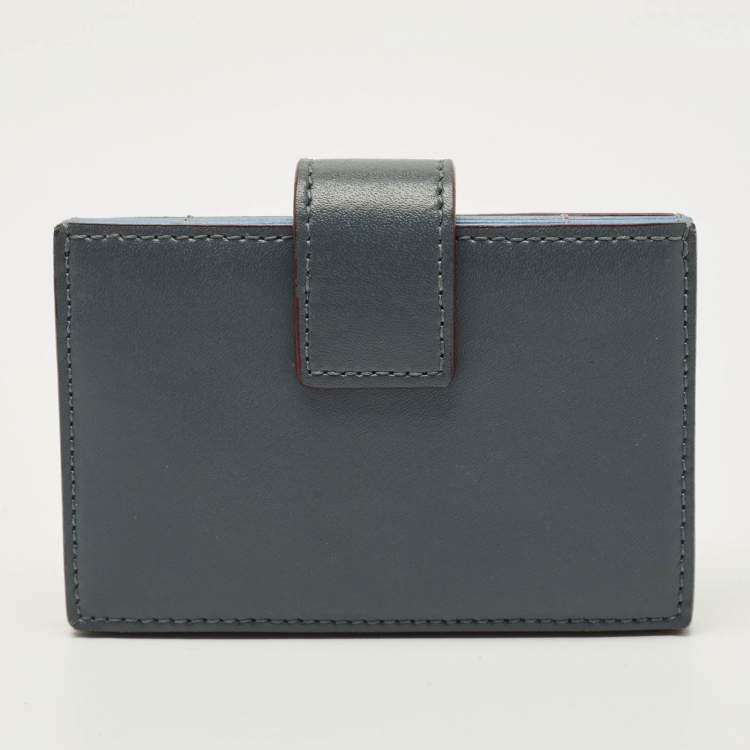 Pre Owned Fendi Multicolor Leather Single Stud Multiple Card Holder