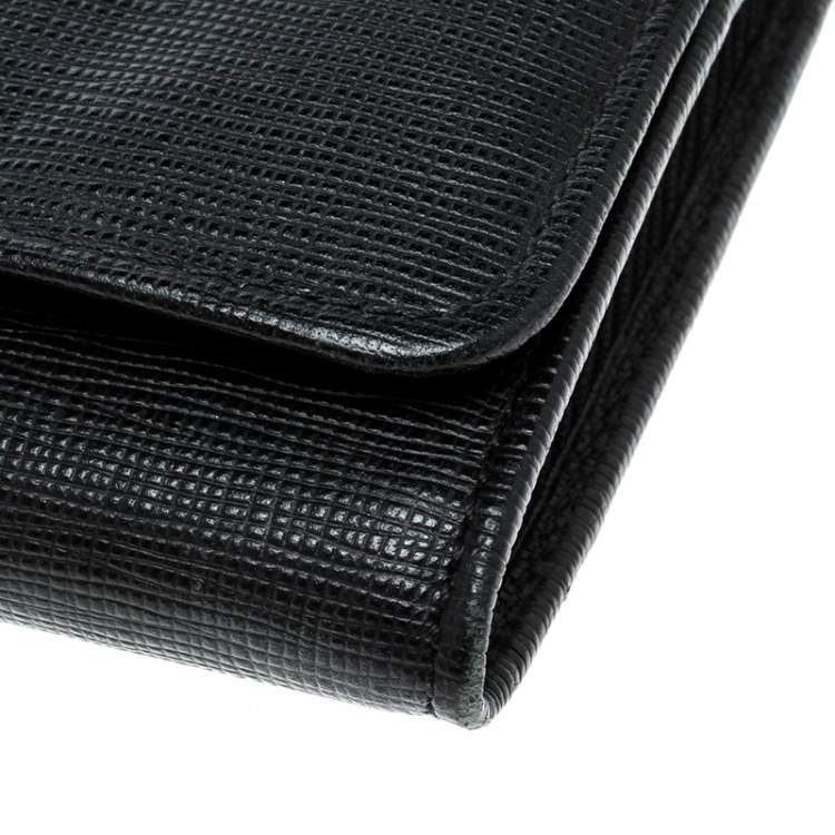 Pre Owned Fendi Black Leather Crayons Continental Wallet