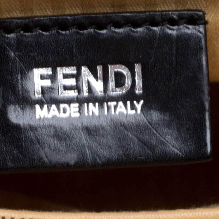 Pre Owned Fendi Grey Two Tone Leather Mini 2Jours Tote 