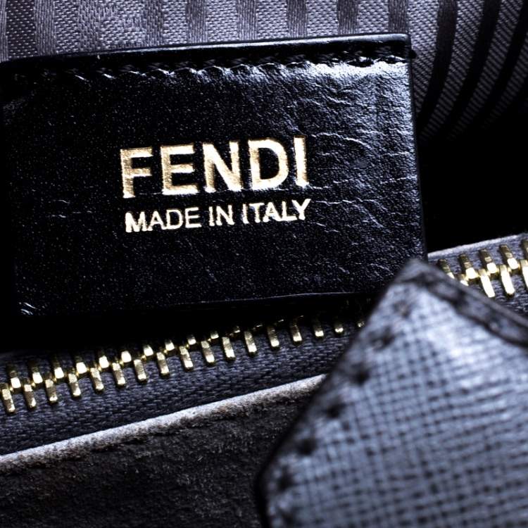 Pre Owned Fendi Grey Leather Medium 2Jours Tote