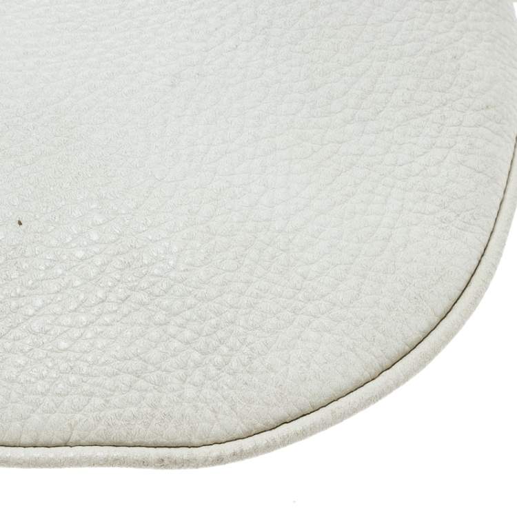 Pre Owned Fendi Ivory Selleria Leather Small Oyster Hobo