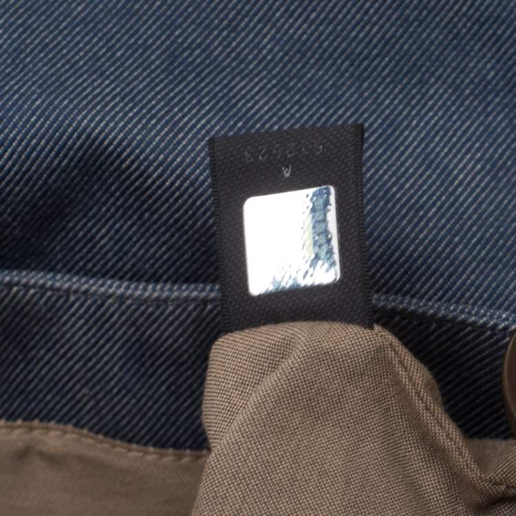 Pre Owned Fendi Blue Denim Chef Shoulder Bag