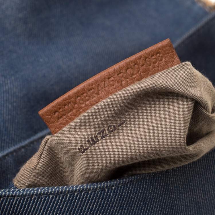 Pre Owned Fendi Blue Denim Chef Shoulder Bag