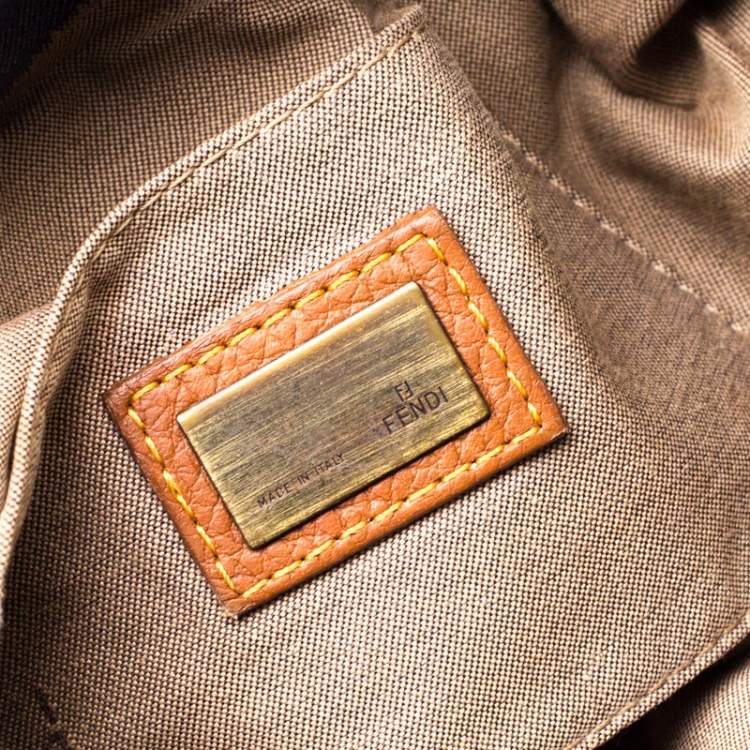 Pre Owned Fendi Blue Denim Chef Shoulder Bag