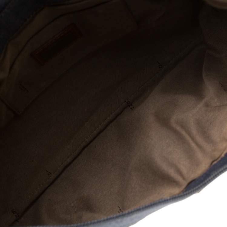 Pre Owned Fendi Blue Denim Chef Shoulder Bag