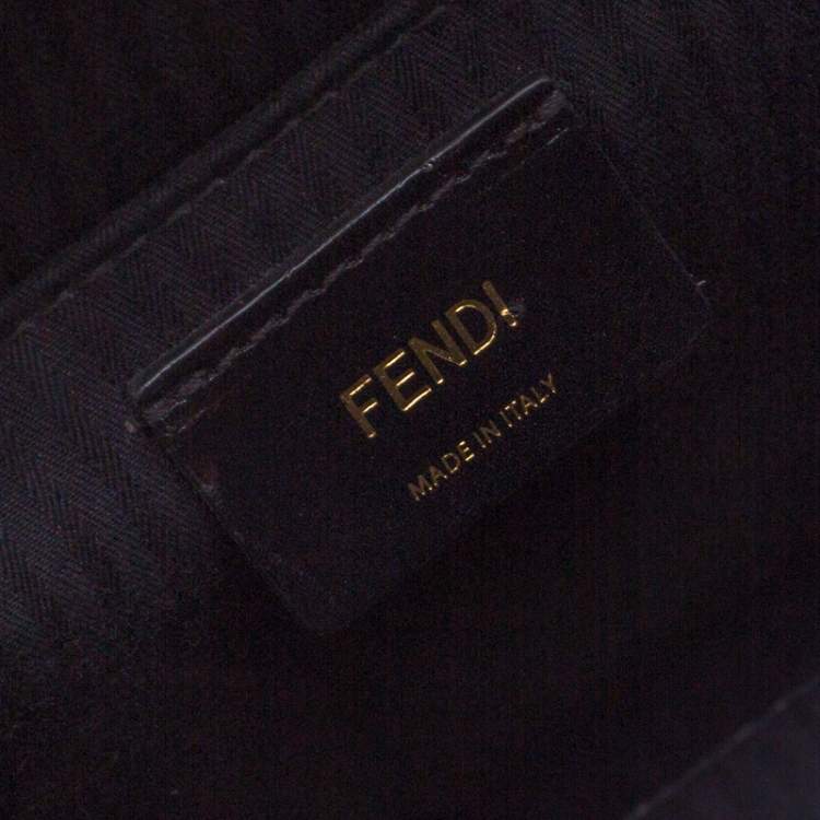 Pre Owned Fendi Black Textured Leather Small Demi Jour Top Handle Bag