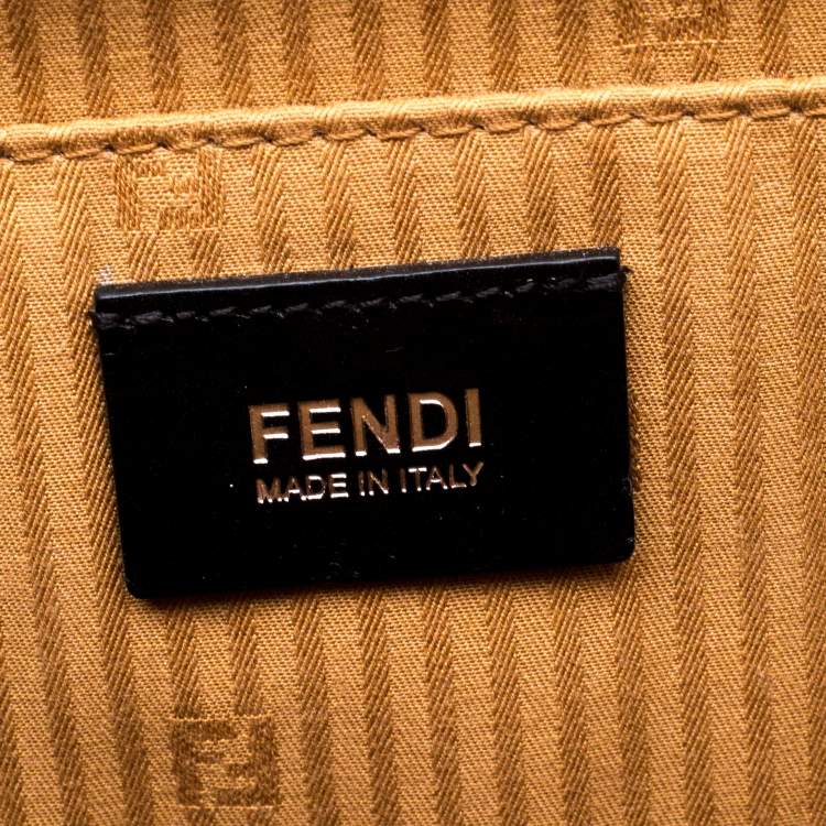Pre Owned Fendi Tri Color Textured Leather Small Demi Jour Top Handle Bag