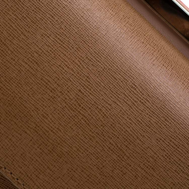 Pre Owned Fendi Tri Color Textured Leather Small Demi Jour Top Handle Bag