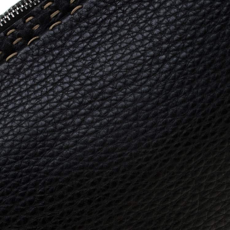 Pre Owned Fendi Black Leather Shoulder Bag