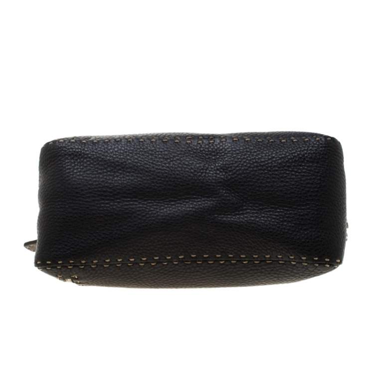 Pre Owned Fendi Black Leather Shoulder Bag