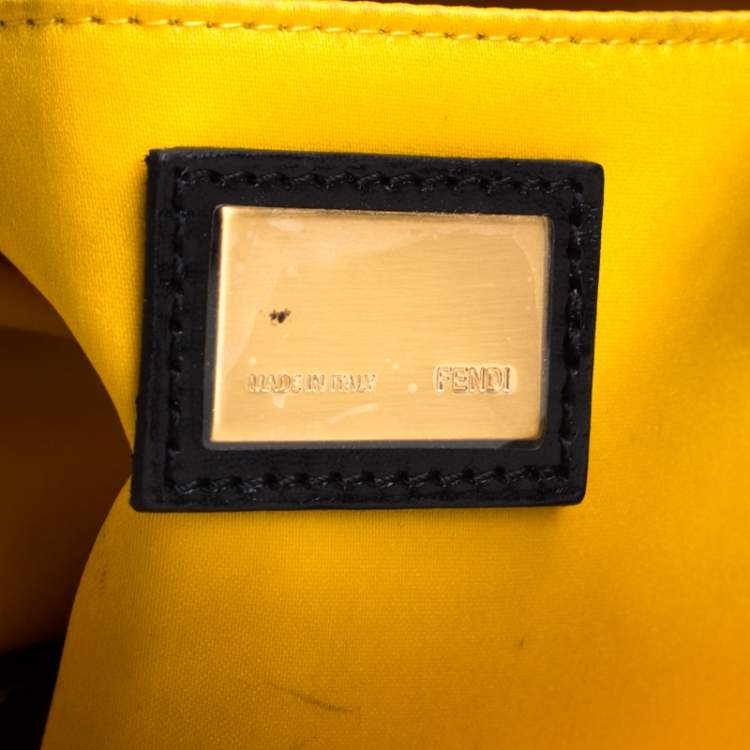 Pre Owned Fendi Black Zucca Fabric Fold Over Clutch 