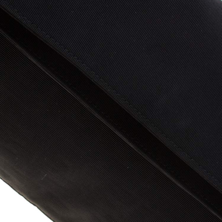 Pre Owned Fendi Black Zucca Fabric Fold Over Clutch 