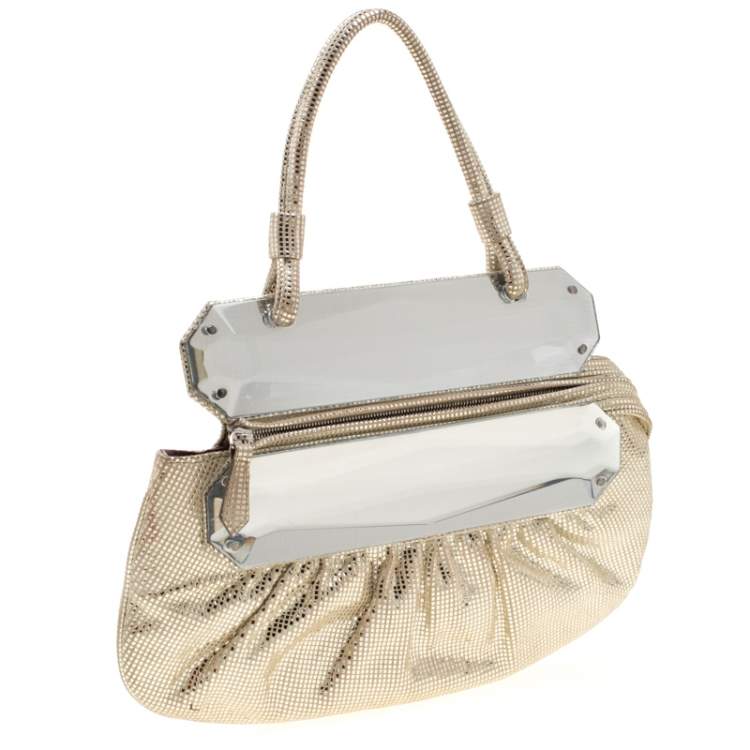 Pre Owned Fendi Silver Shimmering Leather Disco To You Clutch