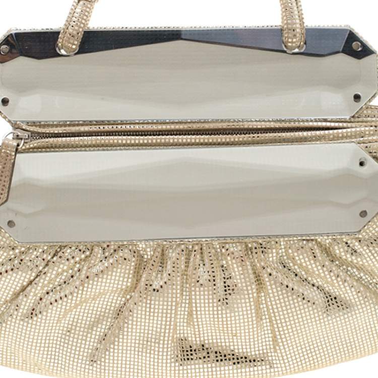 Pre Owned Fendi Silver Shimmering Leather Disco To You Clutch