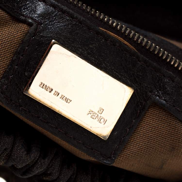 Pre Owned Fendi Brown Zucca Canvas and Leather Magic Shoulder Bag