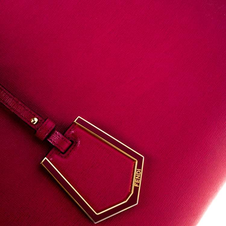 Pre Owned Fendi Burgundy Leather Medium 2Jours Tote