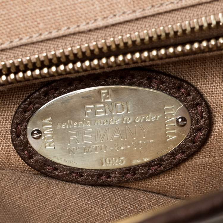 مملوكة مسبقًا Fendi Metallic Brown Selleria Leather Large Peekaboo Top Handle Bag