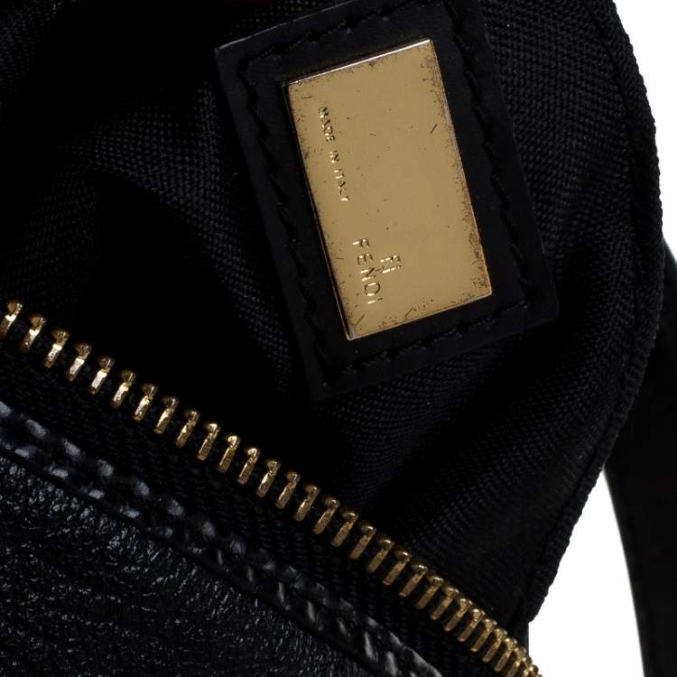 Pre Owned Fendi Black Leather Mini Front Pocket Bag