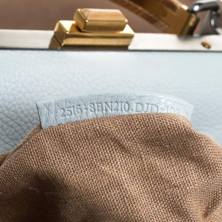 Pre Owned Fendi Beige Leather Large Selleria Peekaboo Top Handle Bag