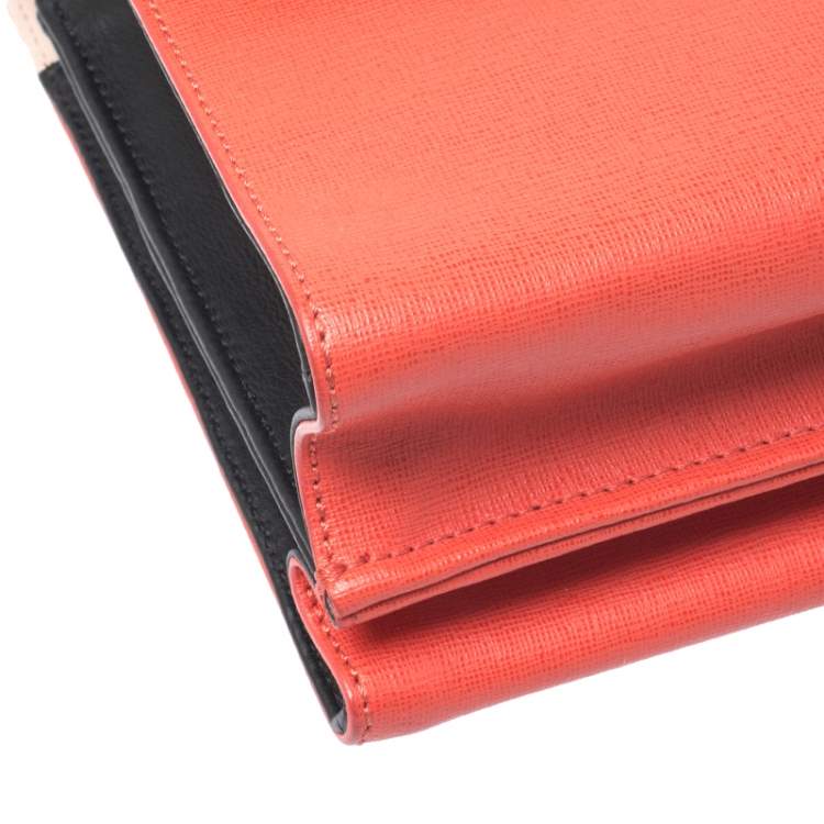 مملوكة مسبقًا Fendi Tricolor Textured Leather Small Demi Jour Top Handle Bag