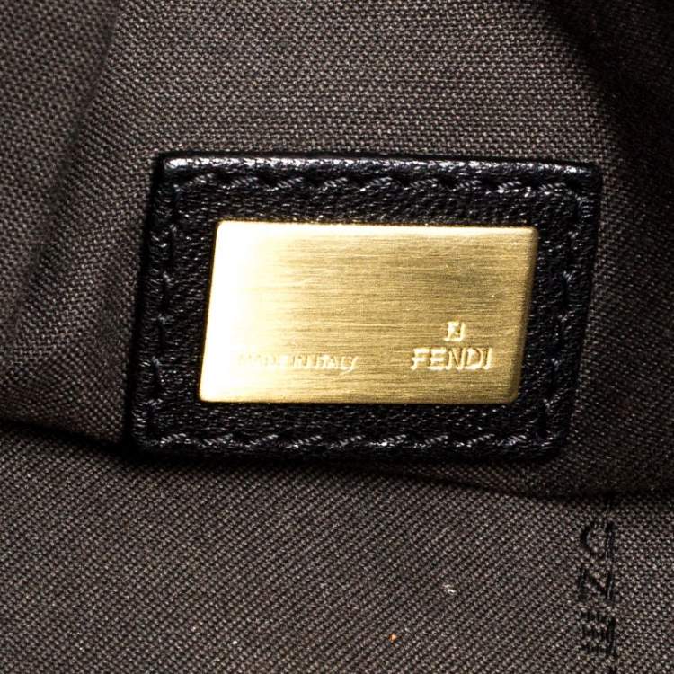 Pre Owned Fendi Black Leather Studded Satchel