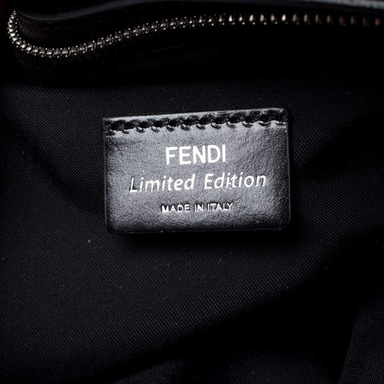 Pre Owned Fendi Yellow/Black Nylon/Leather and Fur Monster Backpack