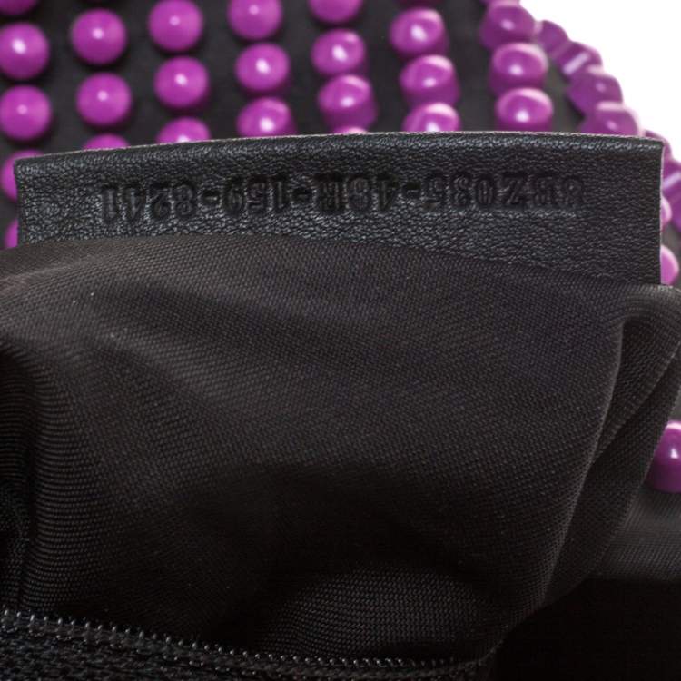Pre Owned Fendi Black/Purple Nylon Karl Beaded Backpack