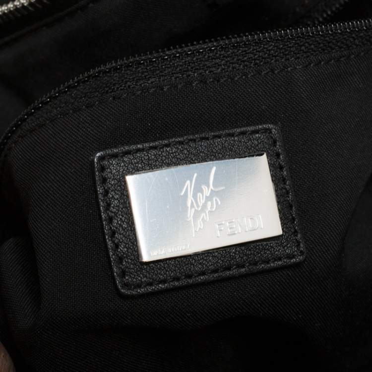 Pre Owned Fendi Black/Purple Nylon Karl Beaded Backpack