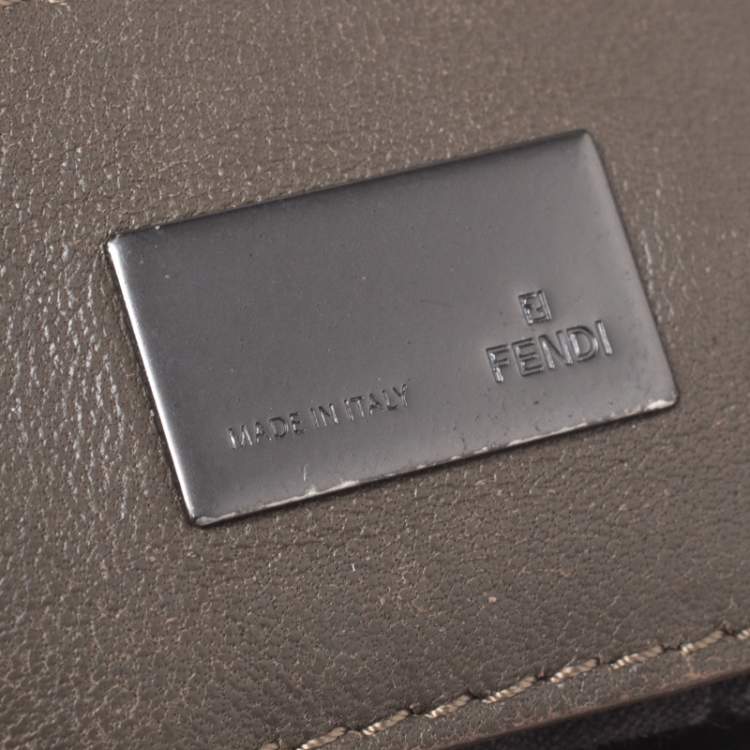 Pre Owned Fendi Brown Suede and Leather To You Clutch Bag